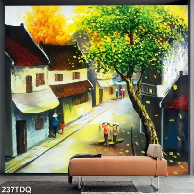 Tranh treo tường phong cảnh đồng quê – làng quê nông thôn Việt Nam