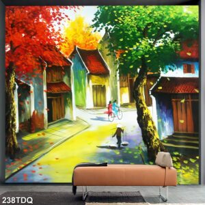 Tranh treo tường phong cảnh đồng quê – làng quê nông thôn Việt Nam