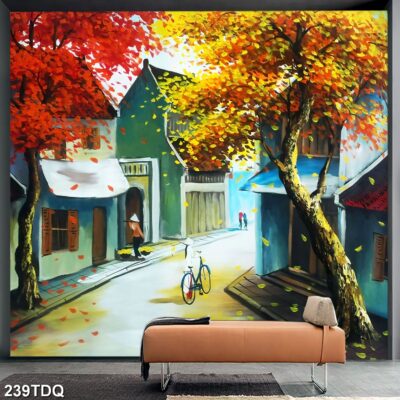 Tranh treo tường phong cảnh đồng quê – làng quê nông thôn Việt Nam