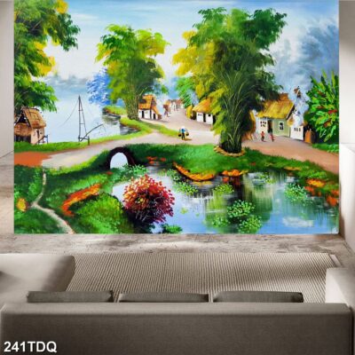 Tranh treo tường phong cảnh đồng quê – làng quê nông thôn Việt Nam