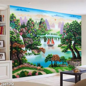 Tranh treo tường phong cảnh đồng quê – làng quê nông thôn Việt Nam
