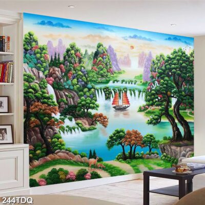 Tranh treo tường phong cảnh đồng quê – làng quê nông thôn Việt Nam