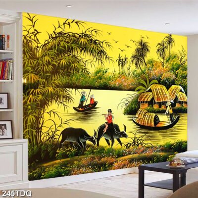 Tranh treo tường phong cảnh đồng quê – làng quê nông thôn Việt Nam