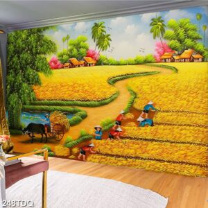 Tranh treo tường phong cảnh đồng quê – làng quê nông thôn Việt Nam
