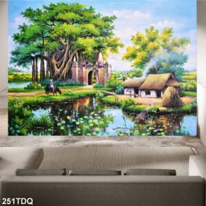 Tranh treo tường phong cảnh đồng quê – làng quê nông thôn Việt Nam