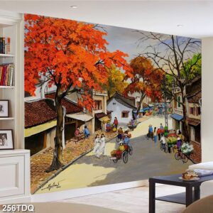 Tranh treo tường phong cảnh đồng quê – làng quê nông thôn Việt Nam