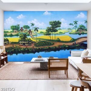 Tranh treo tường phong cảnh đồng quê – làng quê nông thôn Việt Nam