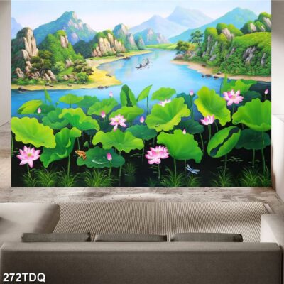 Tranh treo tường phong cảnh đồng quê – làng quê nông thôn Việt Nam