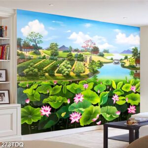 Tranh treo tường phong cảnh đồng quê – làng quê nông thôn Việt Nam