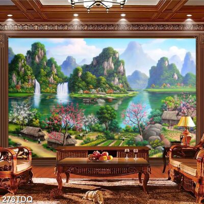 Tranh treo tường phong cảnh đồng quê – làng quê nông thôn Việt Nam