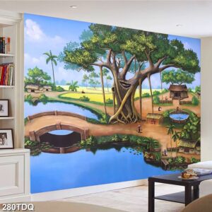 Tranh treo tường phong cảnh đồng quê – làng quê nông thôn Việt Nam