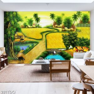 Tranh treo tường phong cảnh đồng quê – làng quê nông thôn Việt Nam
