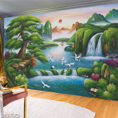 Tranh treo tường phong cảnh đồng quê – làng quê nông thôn Việt Nam