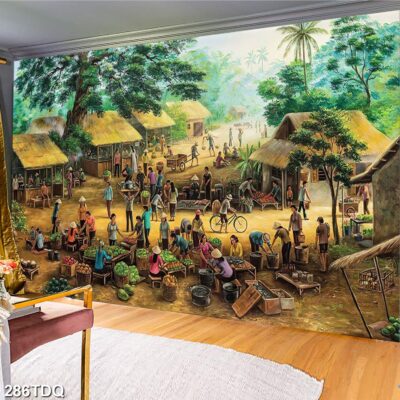 Tranh treo tường phong cảnh đồng quê – làng quê nông thôn Việt Nam