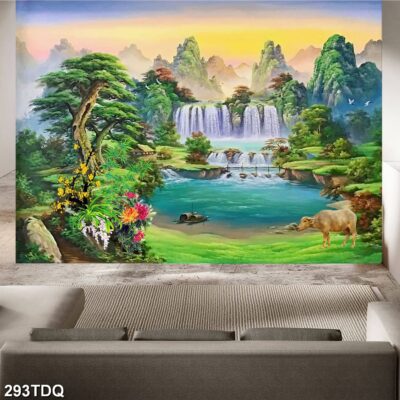 Tranh treo tường phong cảnh đồng quê – làng quê nông thôn Việt Nam