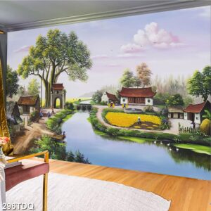 Tranh treo tường phong cảnh đồng quê – làng quê nông thôn Việt Nam