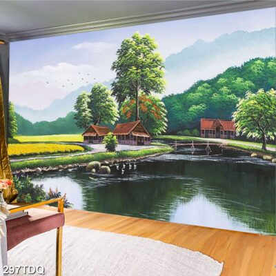 Tranh treo tường phong cảnh đồng quê – làng quê nông thôn Việt Nam