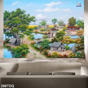Tranh treo tường phong cảnh đồng quê – làng quê nông thôn Việt Nam