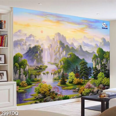 Tranh treo tường phong cảnh đồng quê – làng quê nông thôn Việt Nam