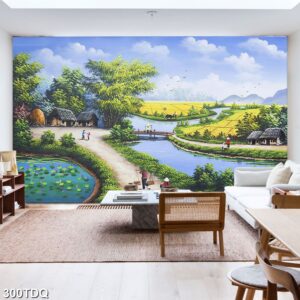 Tranh treo tường phong cảnh đồng quê – làng quê nông thôn Việt Nam