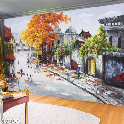 Tranh treo tường phong cảnh đồng quê – làng quê nông thôn Việt Nam