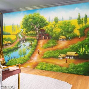 Tranh treo tường phong cảnh đồng quê – làng quê nông thôn Việt Nam