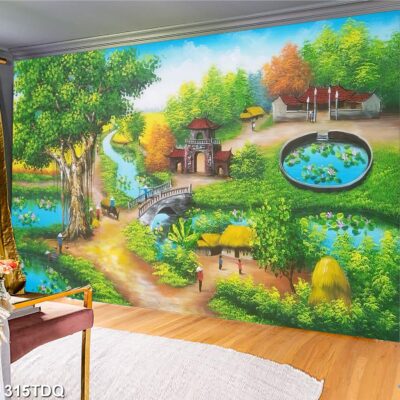 Tranh treo tường phong cảnh đồng quê – làng quê nông thôn Việt Nam