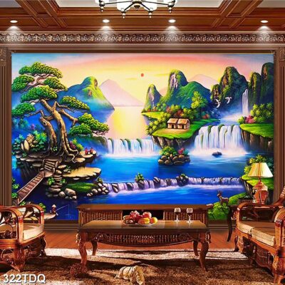 Tranh treo tường phong cảnh đồng quê – làng quê nông thôn Việt Nam