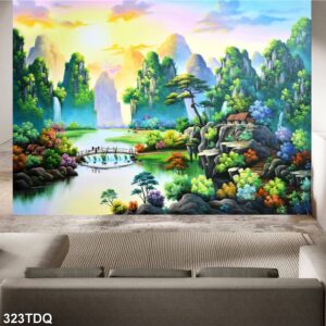 Tranh treo tường phong cảnh đồng quê – làng quê nông thôn Việt Nam