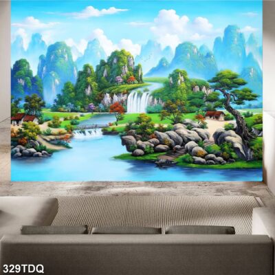 Tranh treo tường phong cảnh đồng quê – làng quê nông thôn Việt Nam