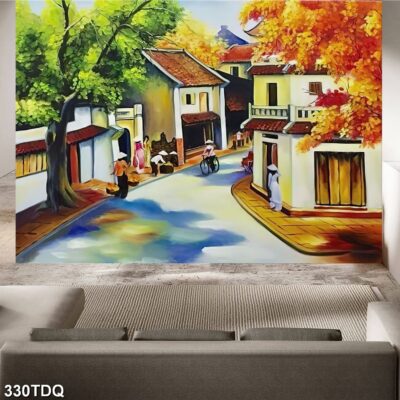 Tranh treo tường phong cảnh đồng quê – làng quê nông thôn Việt Nam