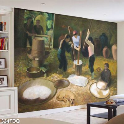 Tranh treo tường phong cảnh đồng quê – làng quê nông thôn Việt Nam