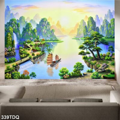 Tranh treo tường phong cảnh đồng quê – làng quê nông thôn Việt Nam