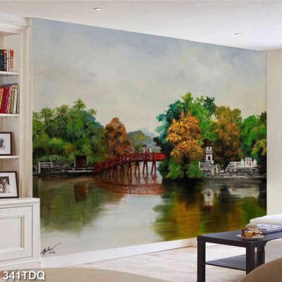 Tranh treo tường phong cảnh đồng quê – làng quê nông thôn Việt Nam