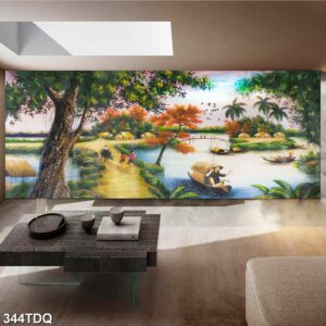 Tranh treo tường phong cảnh đồng quê – làng quê nông thôn Việt Nam