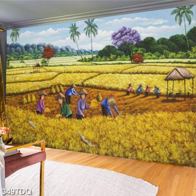 Tranh treo tường phong cảnh đồng quê – làng quê nông thôn Việt Nam