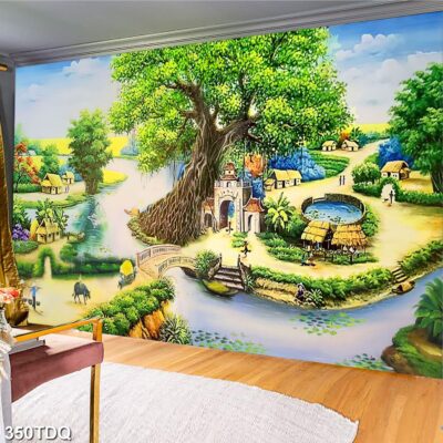 Tranh treo tường phong cảnh đồng quê – làng quê nông thôn Việt Nam
