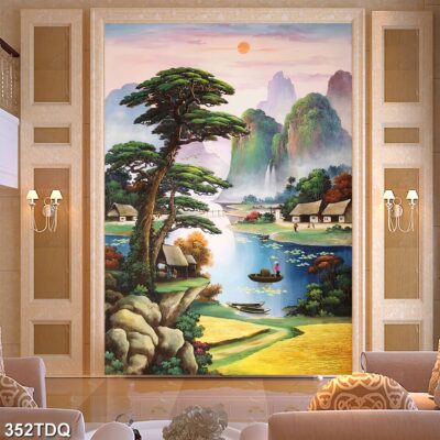 Tranh treo tường phong cảnh đồng quê – làng quê nông thôn Việt Nam
