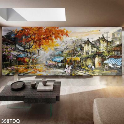 Tranh treo tường phong cảnh đồng quê – làng quê nông thôn Việt Nam