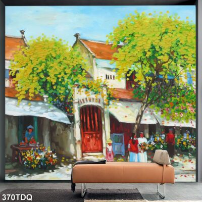 Tranh treo tường phong cảnh đồng quê – làng quê nông thôn Việt Nam