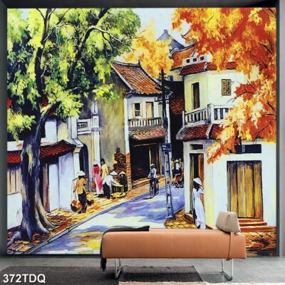 Tranh treo tường phong cảnh đồng quê – làng quê nông thôn Việt Nam