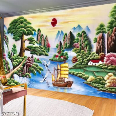 Tranh treo tường phong cảnh đồng quê – làng quê nông thôn Việt Nam