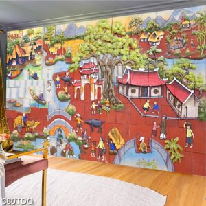 Tranh treo tường phong cảnh đồng quê – làng quê nông thôn Việt Nam