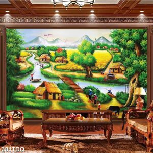 Tranh treo tường phong cảnh đồng quê – làng quê nông thôn Việt Nam