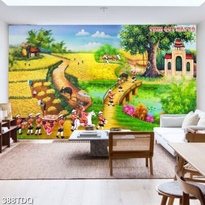 Tranh treo tường phong cảnh đồng quê – làng quê nông thôn Việt Nam