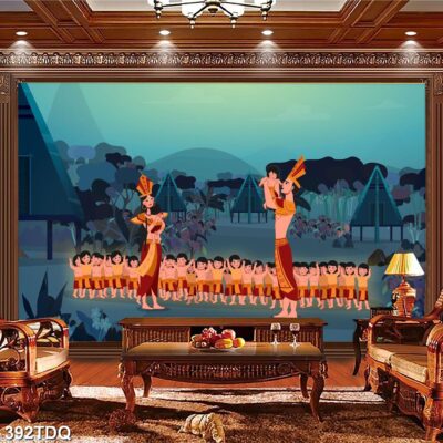 Tranh treo tường phong cảnh đồng quê – làng quê nông thôn Việt Nam