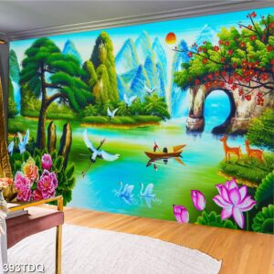 Tranh treo tường phong cảnh đồng quê – làng quê nông thôn Việt Nam