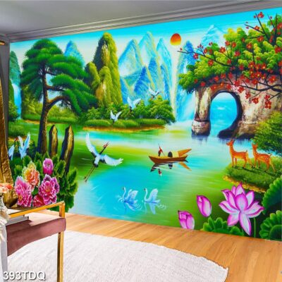 Tranh treo tường phong cảnh đồng quê – làng quê nông thôn Việt Nam