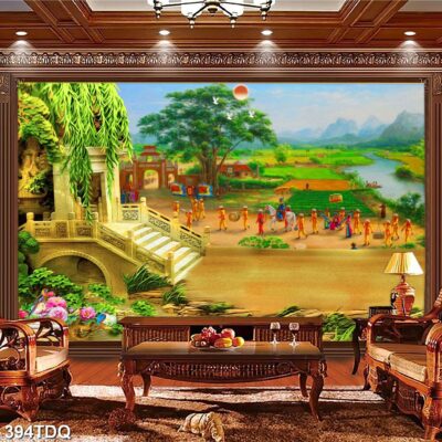 Tranh treo tường phong cảnh đồng quê – làng quê nông thôn Việt NamTranh treo tường phong cảnh đồng quê – làng quê nông thôn Việt Nam