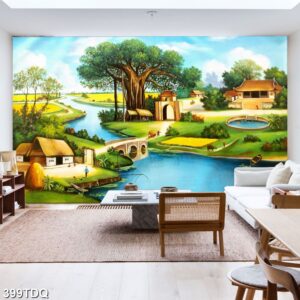 Tranh treo tường phong cảnh đồng quê – làng quê nông thôn Việt Nam